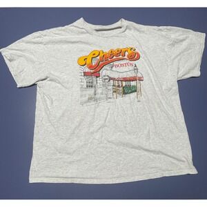 Cheers Boston Graphic T-Shirt Mens Gray Short Sleeve Bar TV Show 2023 2XL